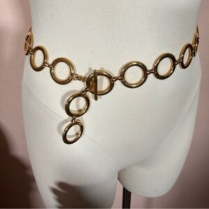Vintage Spain Gold Art deco toggle clasp Chain belt